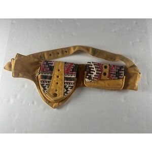 Siddhartha Fanny Pack Boho Festival Pouch Mustard Aztec Adjustable